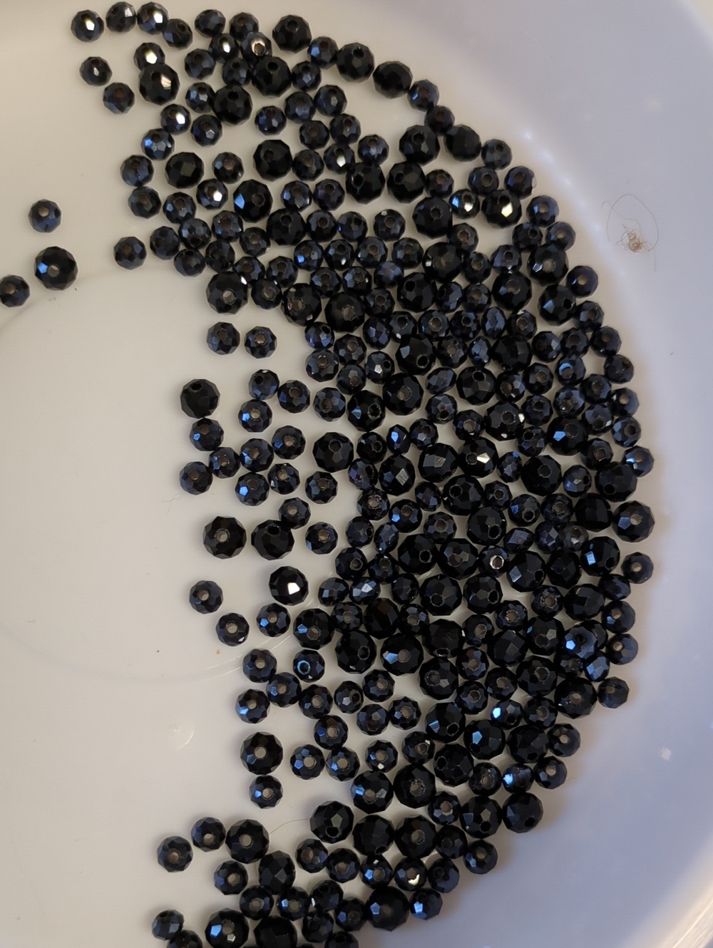 🧡5/$10🧡Q84 Loose Faceted Rondelle Beads -Silvery and Black